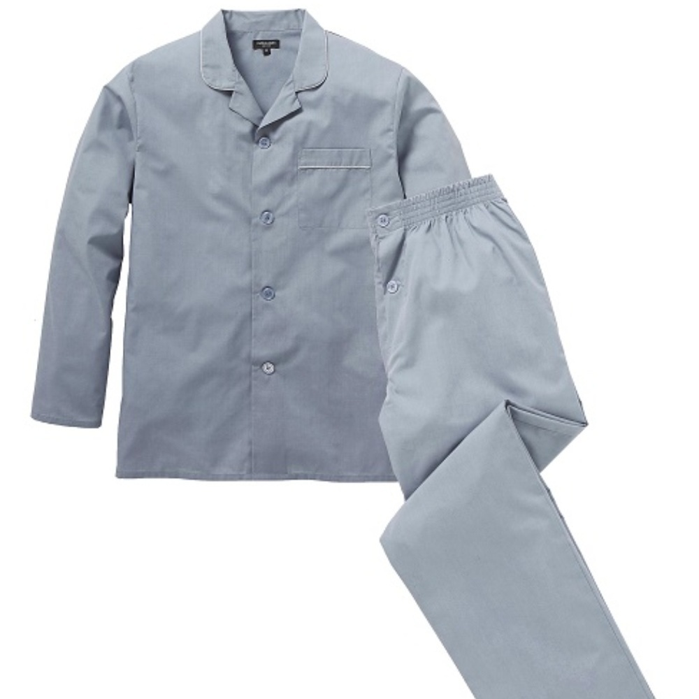 SIMPLY BE. CAPSULE MEN LONG SLEEVE PAJAMA SET GREY SIZE 1X & 2X (NEW WITH TAGS)